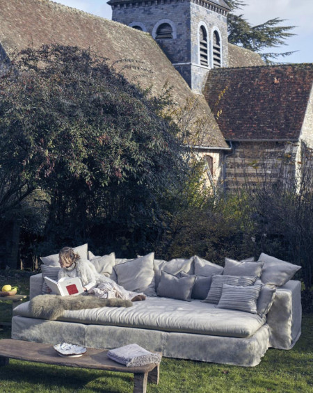 COUSSIN VICE VERSA INDIGO SANTA FE 40X60 TOILE IN & OUTDOOR MAISON DE VACANCES