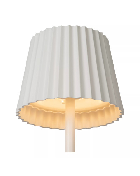 LAMPE DE TABLE JUSTINE RECHARGEABLE BLANC LED DIMMABLE LUCIDE