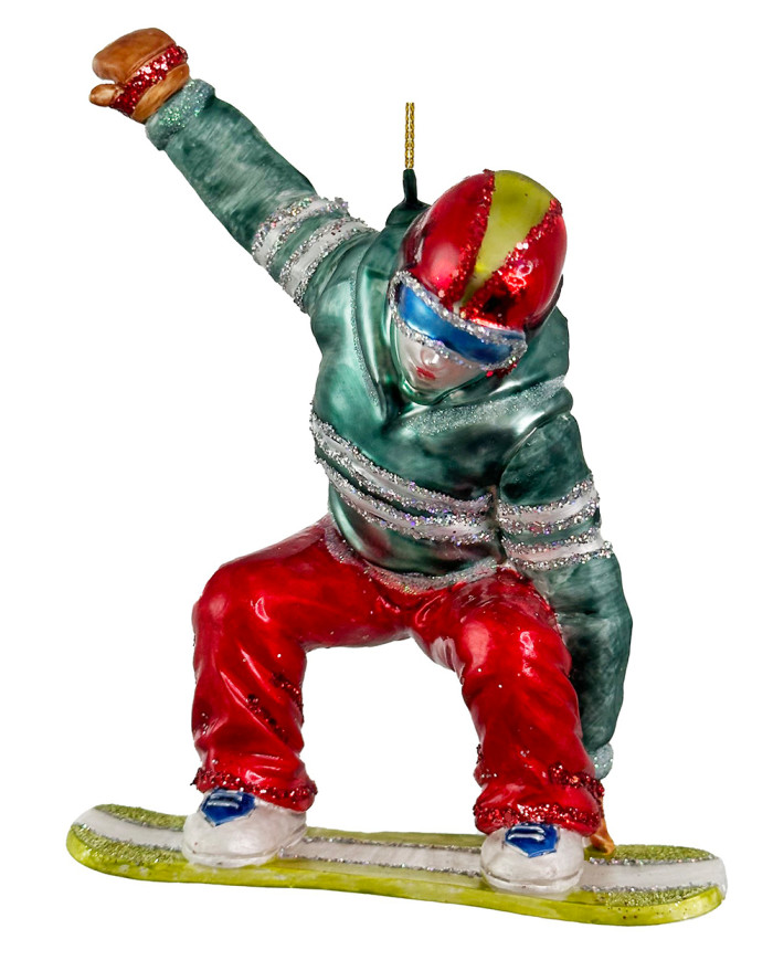 SNOWBOARDER ROUGE/VERT 17CM SHISHI