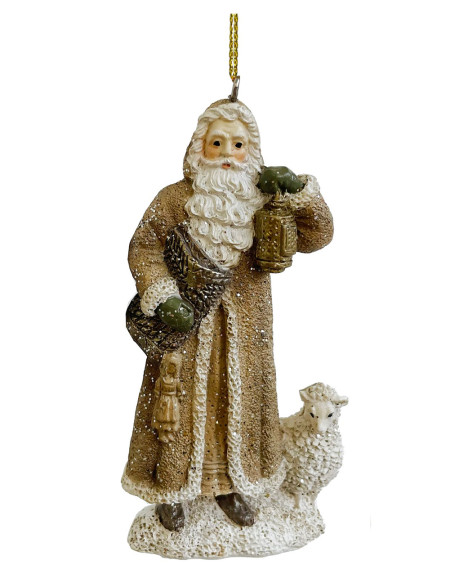 PERE NOEL BEIGE/BLANC 9.5CM MOUTON SHISHI