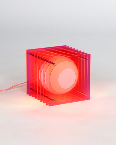 LAMPE A POSE LOP SMALL SQUARE PINK ELECTRIC BANG