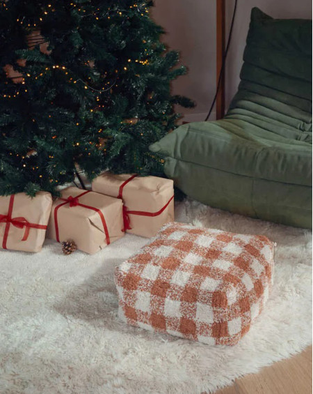 POUF VICHY TOFFEE 20X40X40 COTON LORENA CANALS