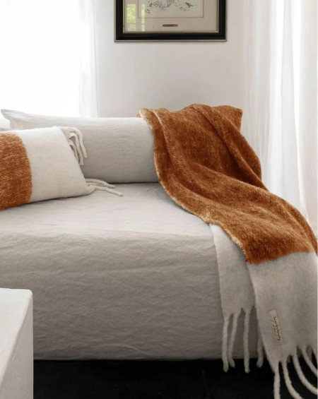 PLAID EN LAINE VICKY 200X125 BISCUIT BED AND PHILOSOPHY