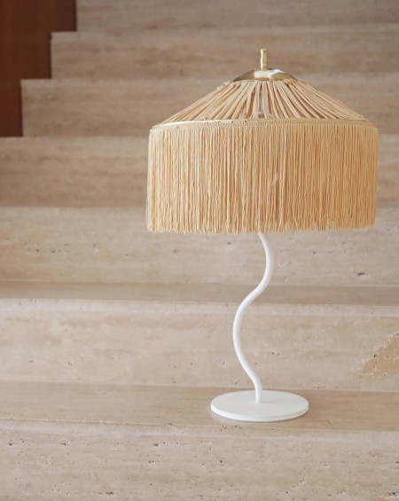 LAMPE DE TABLE KAA FRANGES DOREES STRUCTURE BLANCHE HONORE LAMPE DE TABLE KAA FRANGES DOREES STRUCTURE BLANCHE HONORE