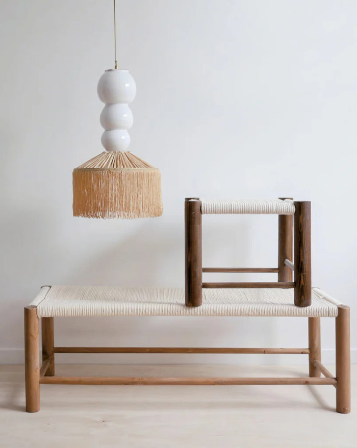 SUSPENSION CERAMIQUE HENRIETTE PARASOL RAFFIA BLANC HONORE SUSPENSION CERAMIQUE HENRIETTE PARASOL RAFFIA BLANC HONORE