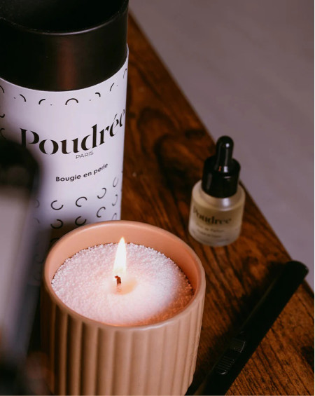 BOUGIE EN PERLE BLANCHE 500G POUDREE PARIS