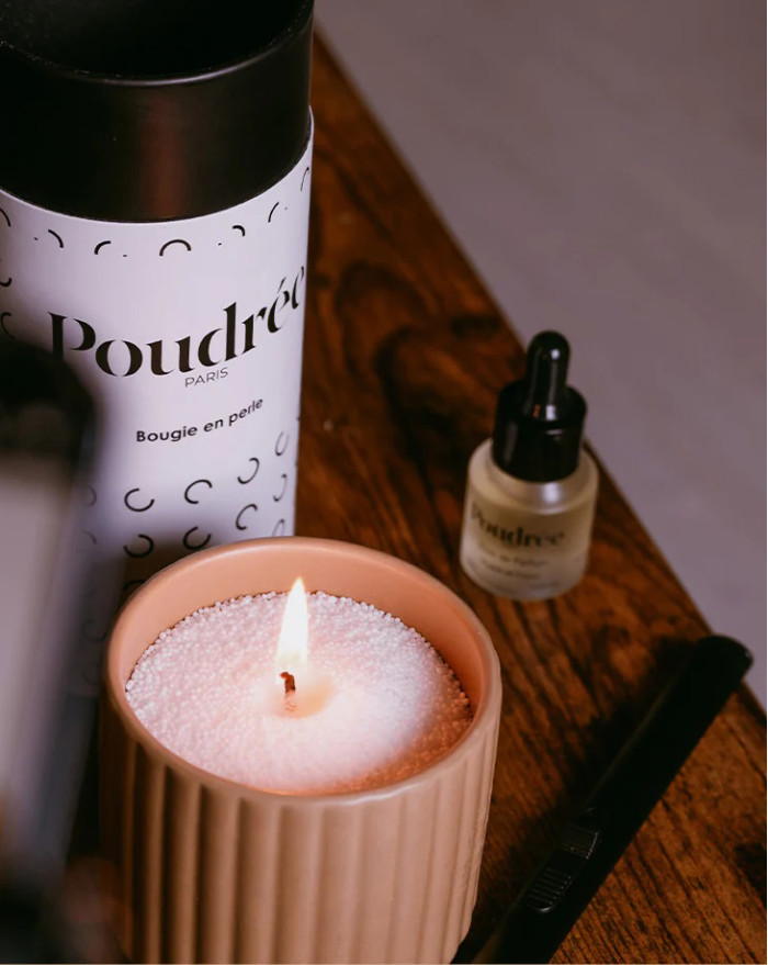 BOUGIE EN PERLE BLANCHE 500G POUDREE PARIS