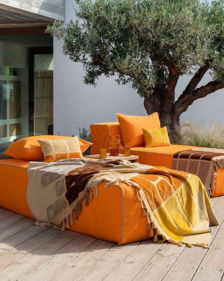 DRAP DE PLAGE FRANGE PINEDE 100X180 MANGO BED AND PHILOSOPHY