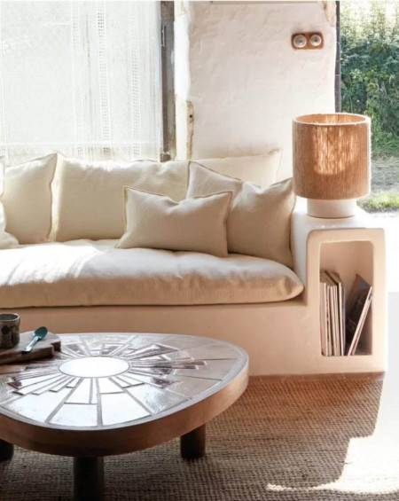 LAMPE A POSER KALE L Ø35 JUTE / GRES MAISON DE VACANCES LAMPE A POSER KALE L Ø35 JUTE / GRES MAISON DE VACANCES