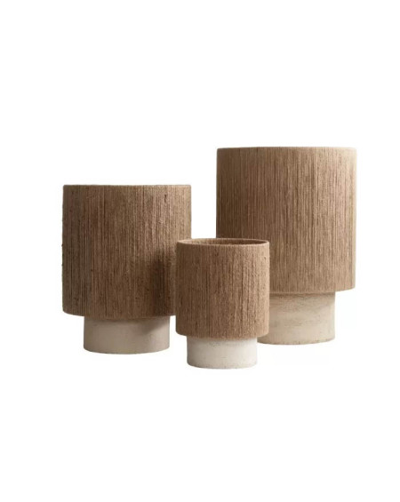 LAMPE A POSER KALE L Ø35 JUTE / GRES MAISON DE VACANCES
