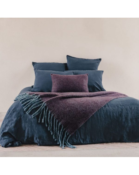 PLAID CRUMBLE 125X200 PRUNE CHINE BED AND PHILOSOPHY
