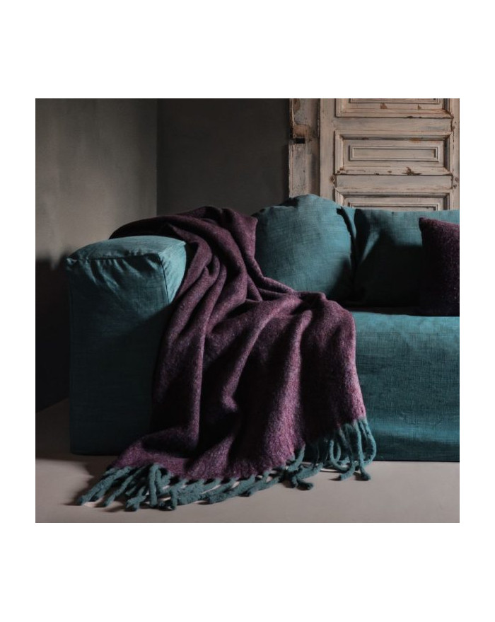 PLAID CRUMBLE 125X200 PRUNE CHINE BED AND PHILOSOPHY