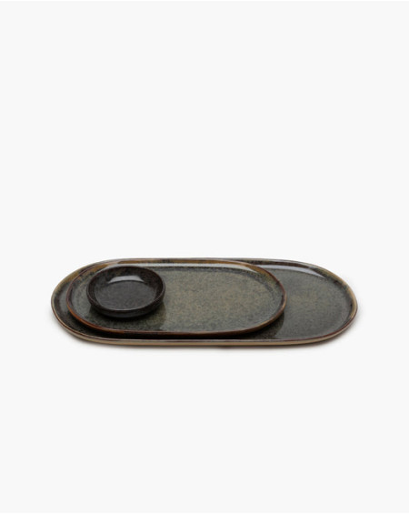 ASSIETTE A TAPAS S INDI GREY 35,5X17XH2 SERAX