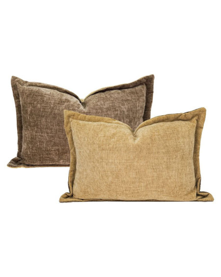 COUSSIN VELOURS ZORRO 40X60 BI-FACE MACADAMIA NOISETTE BED AND PHILOSOPHY
