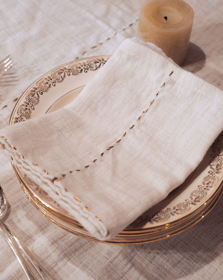 NAPPE EN COTON FLAMME LUCETTE 200X300 ECRU BED AND PHILOSOPHY NAPPE EN COTON FLAMME LUCETTE 200X300 ECRU BED AND PHILOSOPHY