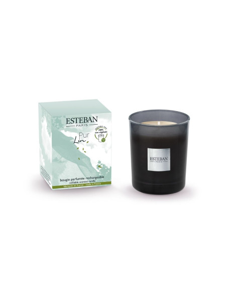 BOUGIE PARFUMÉE INITIALE RECHARGEABLE 180G PUR LIN ESTEBAN
