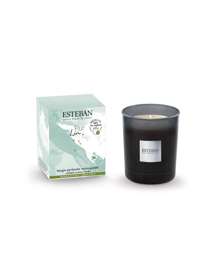 BOUGIE PARFUMÉE INITIALE RECHARGEABLE 180G PUR LIN ESTEBAN BOUGIE PARFUMÉE INITIALE RECHARGEABLE 180G PUR LIN ESTEBAN