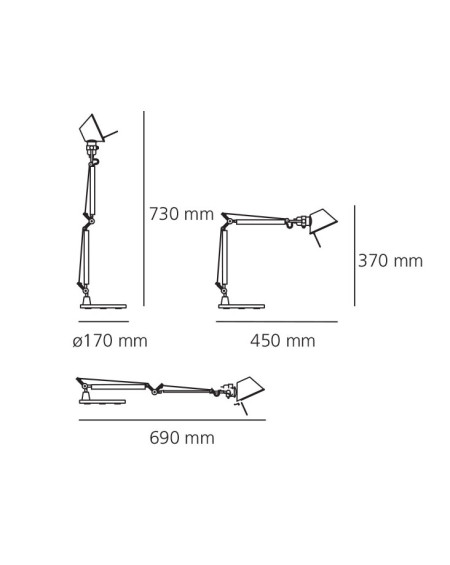 LAMPE A POSER TOLOMEO MICRO T CORPS ET BASE ORANGE ARTEMIDE