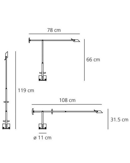 LAMPE DE TABLE TIZIO T LED NOIR 3000K ARTEMIDE