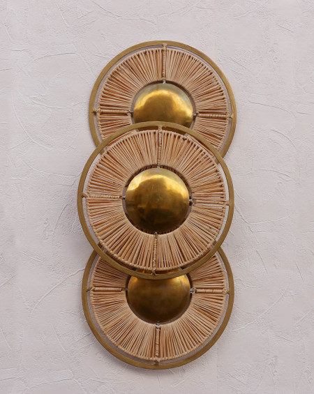 APPLIQUE 3 RONDS DORE / RAPHIA HONORE