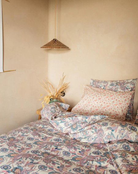 HOUSSE DE COUETTE NOEMIE 140X200 BLUE WILD BOUQUET LOUISE MISHA