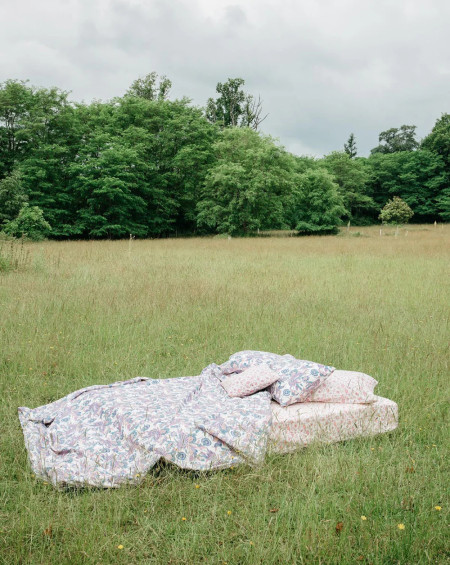 HOUSSE DE COUETTE NOEMIE 140X200 BLUE WILD BOUQUET LOUISE MISHA