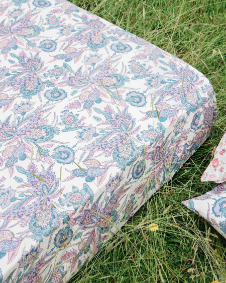 DRAP HOUSSE NICOLE 90X200 BLUE WILD BOUQUET LOUISE MISHA