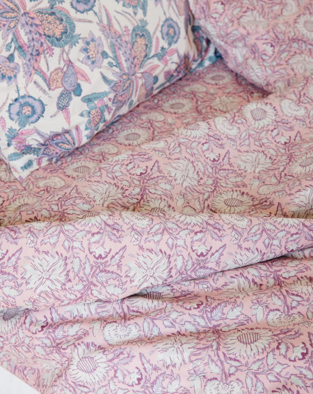 HOUSSE DE COUETTE NOEMIE 140X200 PINK DAISY GARDEN LOUISE MISHA