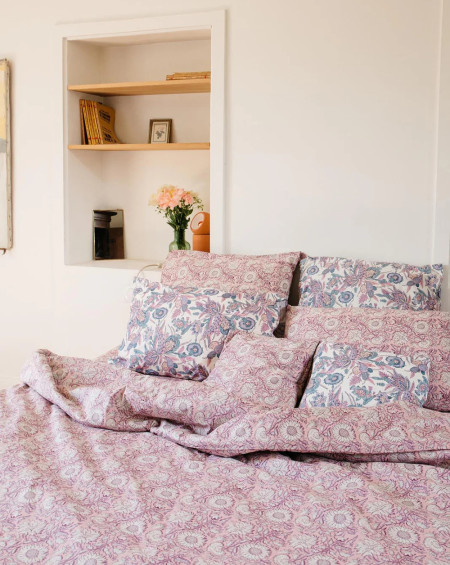 HOUSSE DE COUETTE NOEMIE 140X200 PINK DAISY GARDEN - LOUISE MISHA