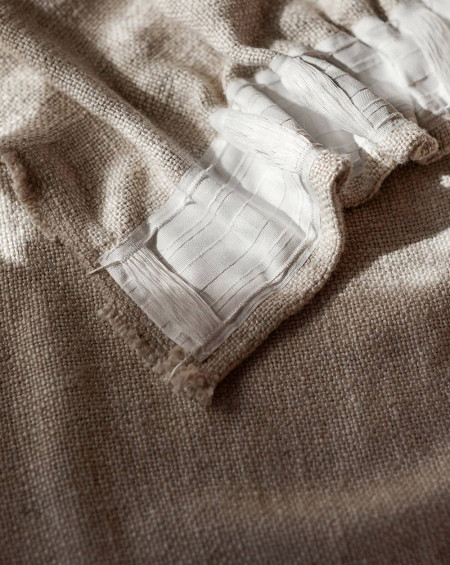 RIDEAU CALIFORNIA ACCROCHE RUFLETTE A PASSANTS 130X280 NATUREL HAOMY