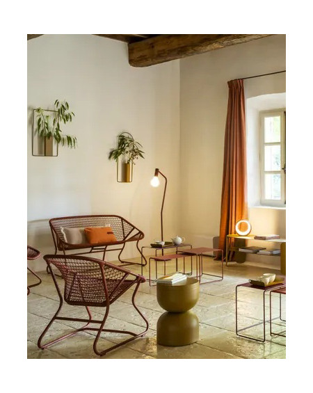 BANQUETTE SIXTIES 2 PLACES 118X64XH72 BLANC COTON FERMOB