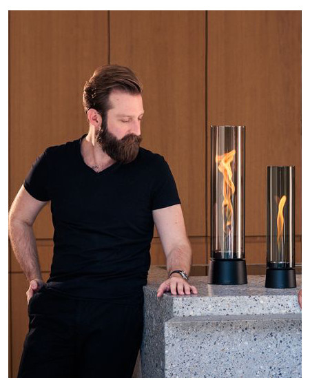 SPIN AIR 1200 TABLETOP FIREPLACE ALL BLACK HOFATS