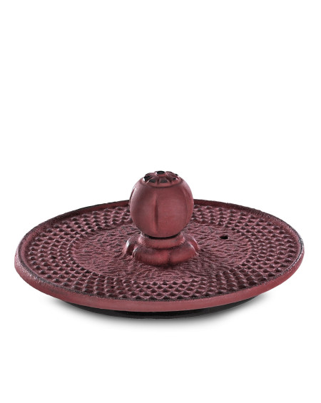 THEIERE EN FONTE AVEC PASSOIRE ROUGE 6 TASSES