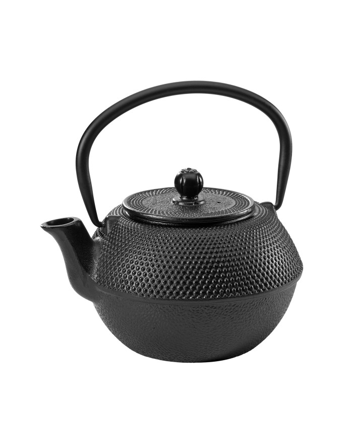 THEIERE EN FONTE AVEC PASSOIRE NOIRE 6 TASSES