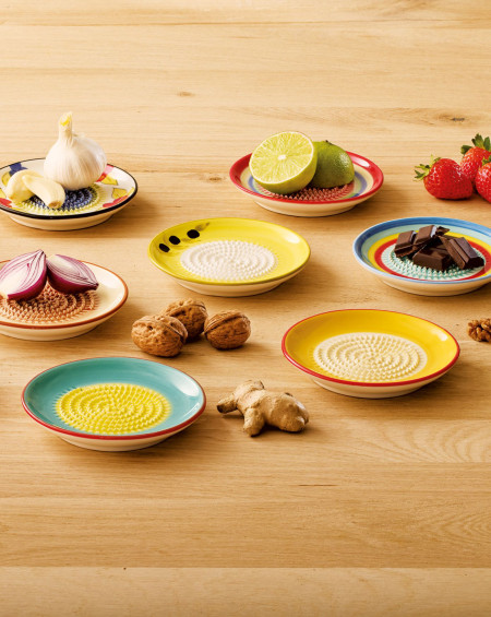 ASSIETTE GRATTOIR A AIL Ø12  ARC EN CIEL BLEU