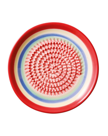 ASSIETTE GRATTOIR A AIL Ø12 ARC EN CIEL ROUGE