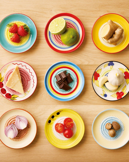 ASSIETTE GRATTOIR A AIL Ø12 ARC EN CIEL ROUGE