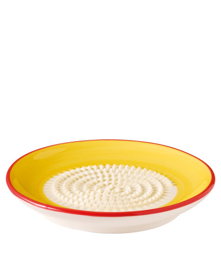 ASSIETTE GRATTOIR A AIL Ø12 JAUNE LISERET ROUGE