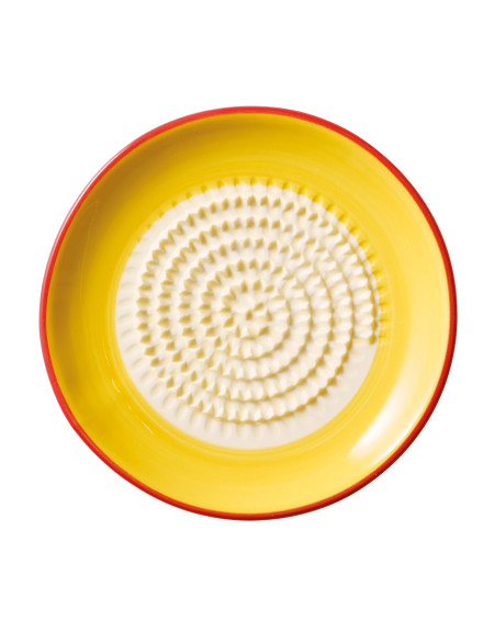 ASSIETTE GRATTOIR A AIL Ø12 JAUNE LISERET ROUGE