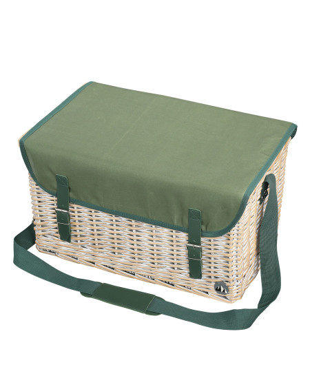 PANIER A PIQUE-NIQUE TABLETTE 4 PERSONNES BLANC/VERT
