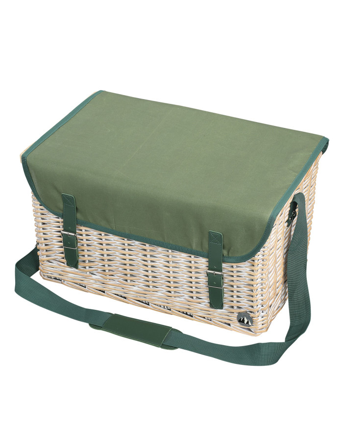 PANIER A PIQUE-NIQUE TABLETTE 4 PERSONNES BLANC/VERT