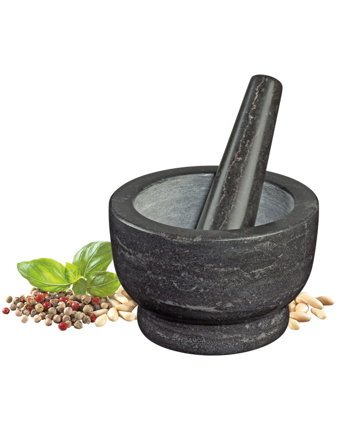 MORTIER MARBRE POLI Ø16XH10 AVEC PILON