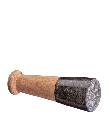 MORTIER EN GRANIT ET HETRE Ø10X9,7CM AVEC PILON