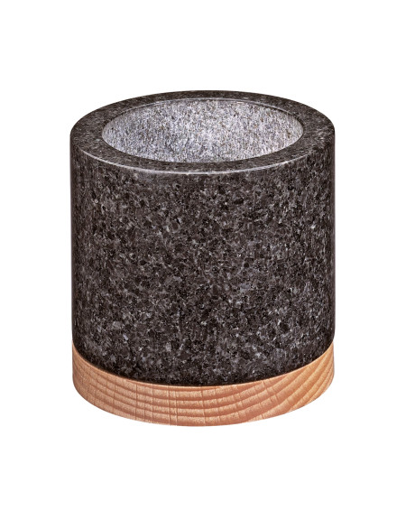 MORTIER EN GRANIT ET HETRE Ø10X9,7CM AVEC PILON