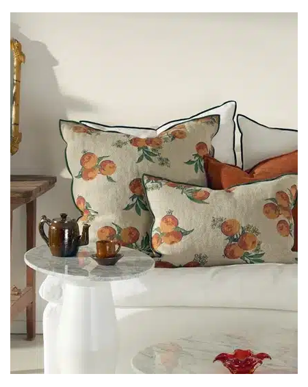 COUSSIN VICE VERSA LES ORANGES 30X50 LIN WABI SABI IMPRIME MAISON DE VACANCES