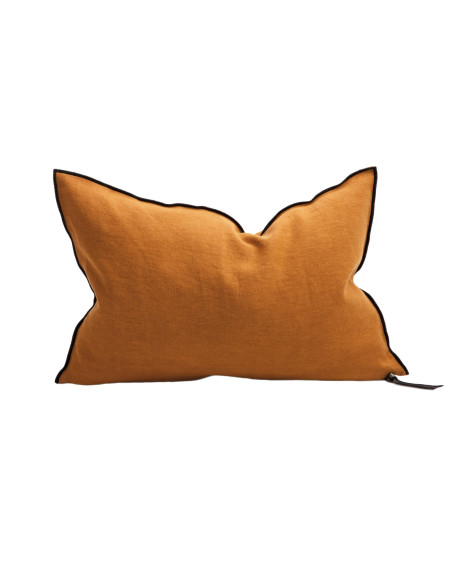 COUSSIN VICE VERSA BLACK LINE LIN STONE WASHED 40X60 AMBRE MAISON DE VACANCES