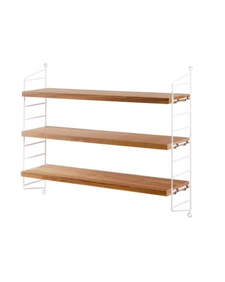 ETAGERE STRING POCKET OAK/WHITE STRING FURNITURE
