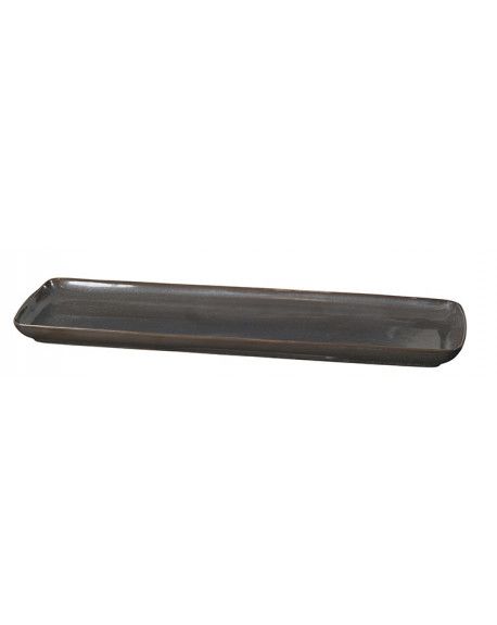 PLAT RECTANGULAIRE ESRUM NIGHT GRIS/MARRON 35X12XH2,5 - BROSTE COPENHAGEN