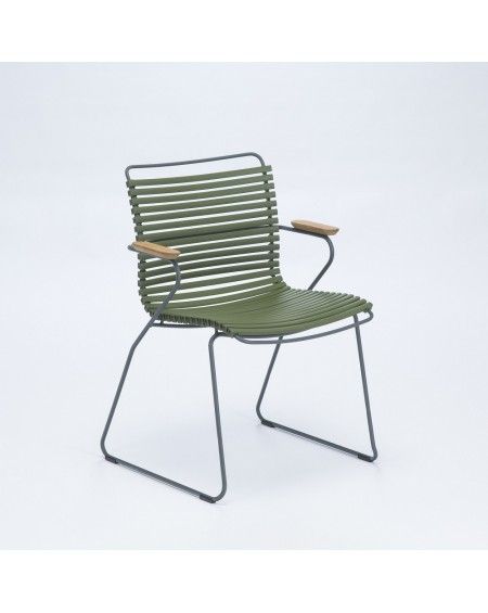 FAUTEUIL CLICK DINING CHAIR AVEC ACCOUDOIRS VERT OLIVE HOUE