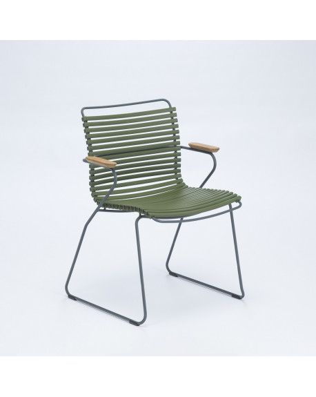 FAUTEUIL CLICK DINING CHAIR AVEC ACCOUDOIRS VERT OLIVE - HOUE